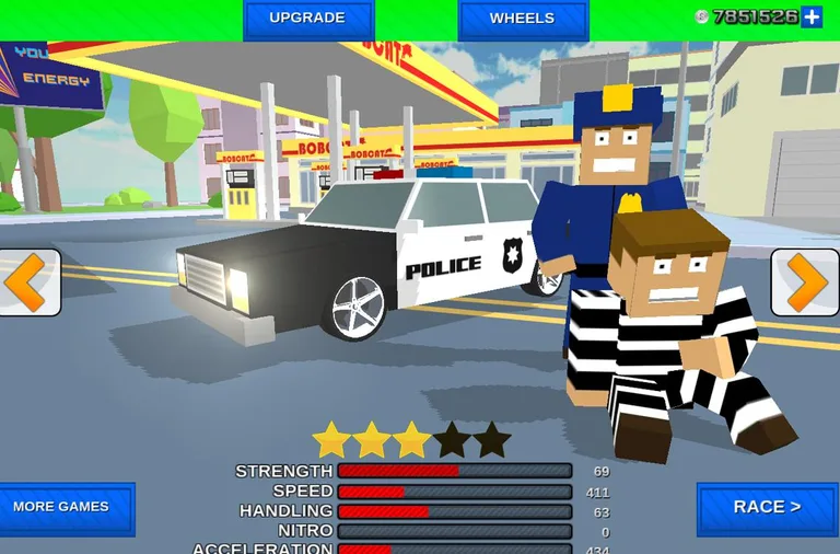 Blocky Cop Craft Running Thief screenshot 2