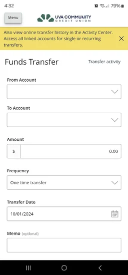UVA Community CU Mobile App screenshot 2