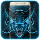 Horror Evil Blue Skull icon