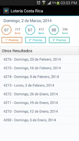 Costa Rica lottery screenshot 2