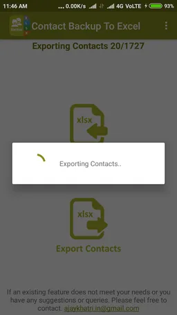 Backup Contact To Excel (Impor screenshot 2