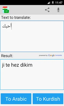 Kurdish Arabic Translator screenshot 2