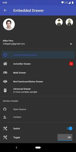 MaterialDrawer Sample screenshot 3