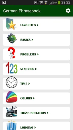 German phrasebook screenshot 1