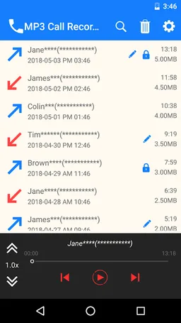 MP3 Call Recorder screenshot 1