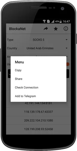 BlockaNet: Free Proxy List screenshot 5