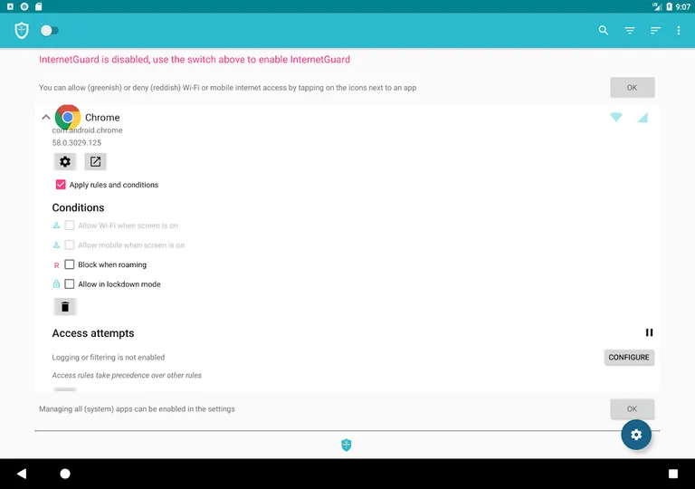 InternetGuard No Root Firewall screenshot 2