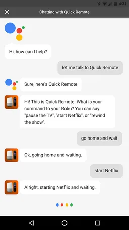 Quick Remote for Google Home/Assistant & Roku screenshot 1