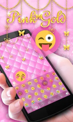 Pink Gold GO Keyboard Theme screenshot 2