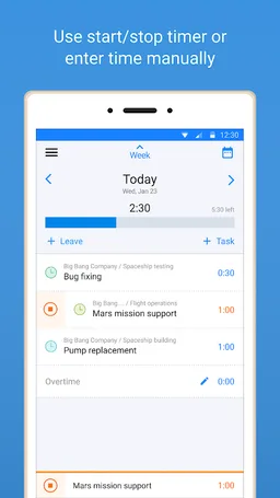 actiTIME Mobile Timesheet screenshot 1
