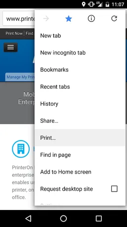 PrinterOn Print Service Plugin screenshot 1