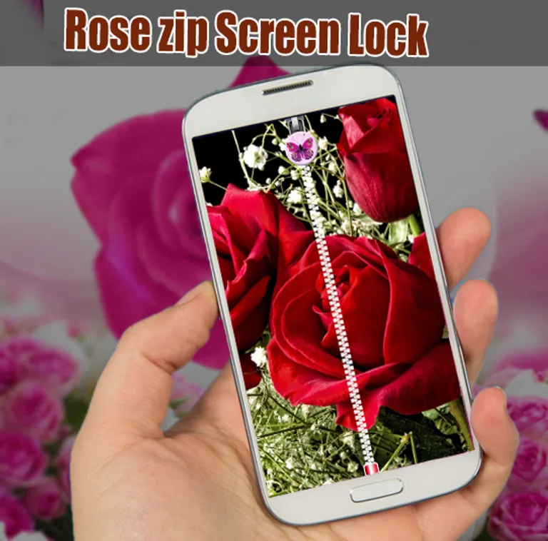 Rose zip Screen Lock screenshot 4