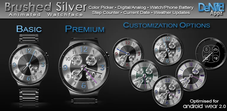 Brushed Silver HD Watch Face cover image