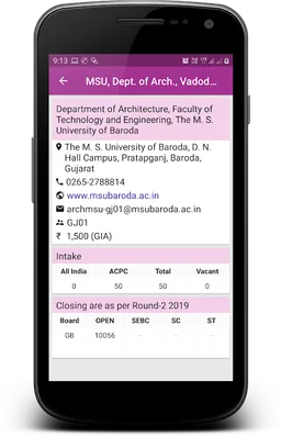 Architecture B.Arch Admission screenshot 1