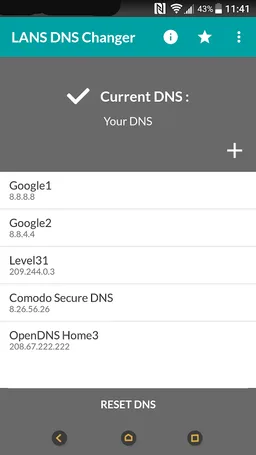 Lans DNS Changer (No Root) screenshot 1