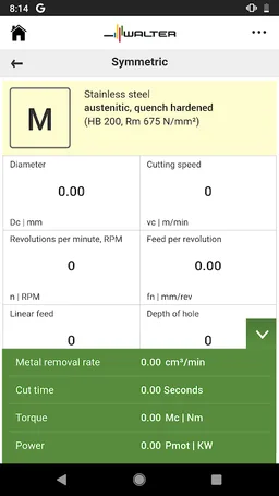 Walter Machining Calculator screenshot 3