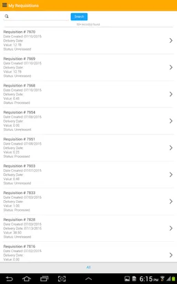 Infor Lawson Requisitions screenshot 2