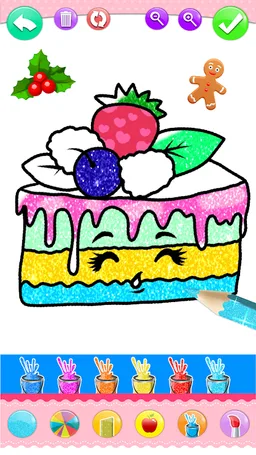Cupcakes Coloring Book Glitter screenshot 7