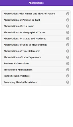 Abbreviations screenshot 1