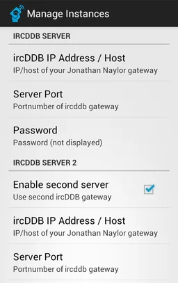 ircDDB remote screenshot 2
