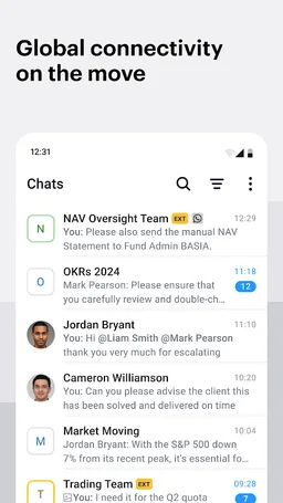 Symphony Messaging BlackBerry screenshot 1