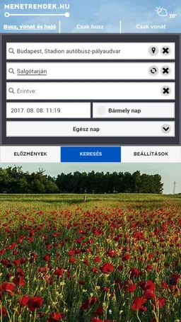 Menetrendek.hu screenshot 1