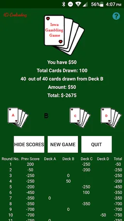 Iowa Gambling Game: Decision Making With Cards screenshot 4