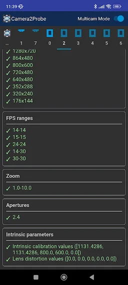 Camera2Probe screenshot 3