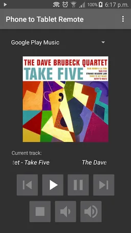Phone to Tablet Remote: for music apps and Youtube screenshot 1