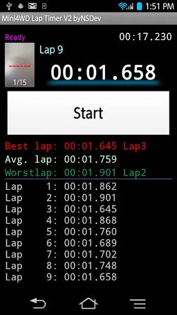 Mini4WD Lap Timer V2 byNSDev screenshot 3