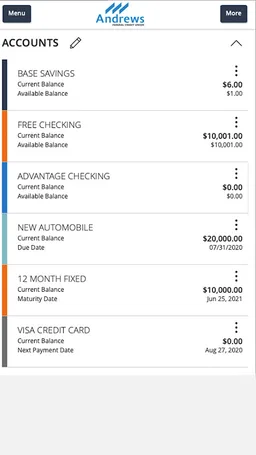 Andrews FCU Mobile screenshot 2