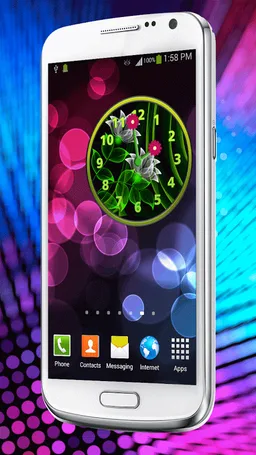 Neon Flowers Clock screenshot 3