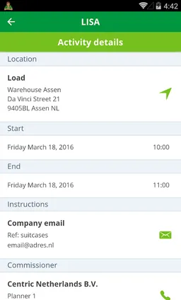 LISA, the logistics app screenshot 1