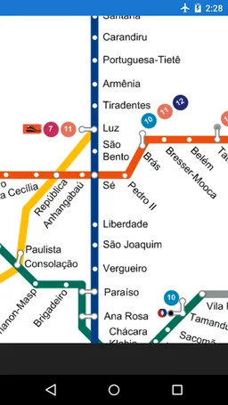 Sao Paulo metro map screenshot 1