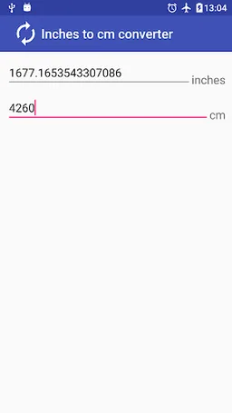Inches to cm converter screenshot 1