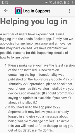 Leeds Beckett University screenshot 2