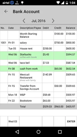 Simple Checkbook Ledger screenshot 2