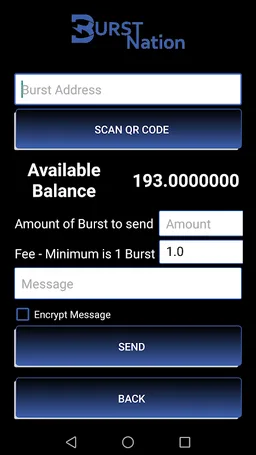 OFFICIAL BURSTCOIN MOBILE WALLET FOR ANDROID screenshot 3