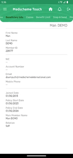 Medscheme Touch screenshot 1