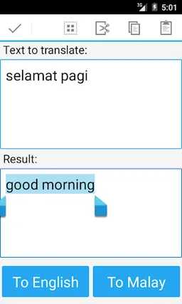 Malay english translator screenshot 2