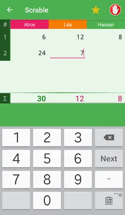 Score sheet screenshot 2