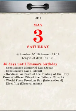 American tear-off calendar screenshot 1