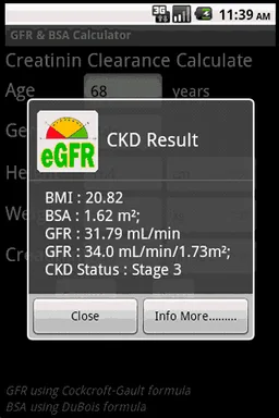 GFR & BSA Calculator screenshot 1