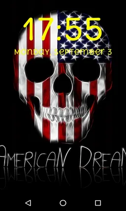 USA Skull Lock Screen Passcode Pattern, USA skull screenshot 2