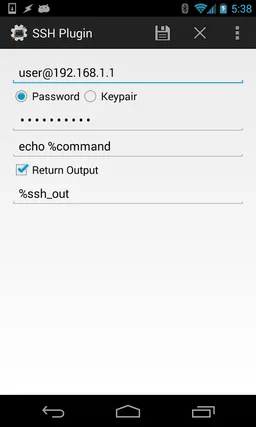 SSH Tasker Plugin screenshot 4