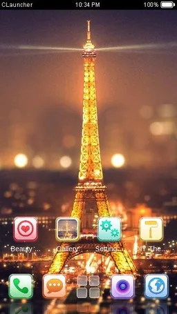 Night view of Paris theme screenshot 2