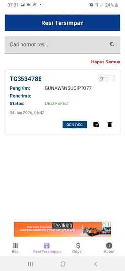 Cek Resi Paket JNE screenshot 3