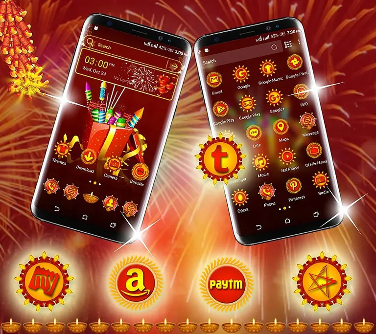 Diwali Crackers Launcher Theme screenshot 3