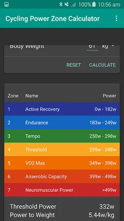 Cycling Power Zones screenshot 3