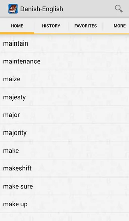 Danish<>English Dictionary screenshot 1